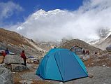 7 12 Makalu And Camp At Makalu Base Camp South Makalu Base Camp South (4850m) is a rocky barren place with a few buildings and shops with Makalu Southwest Face looming overhead and the Barun Pokhari and large Barun Glacier beyond. I enjoyed the terrific views of the Makalu Southwest and South Faces from Makalu Base Camp South, especially at sunset.